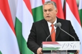 Thủ tướng Hungary Viktor Orban có bài diễn văn kỷ niệm 66 năm cuộc nổi dậy của Hungary chống lại sự chiếm đóng của Liên Xô trước ngôi nhà Mindszethyneum ở Zalaegerszeg, Hungary ngày 23/10/2022. (Ảnh: Attila Kisbenedek/AFP qua Getty Images)
