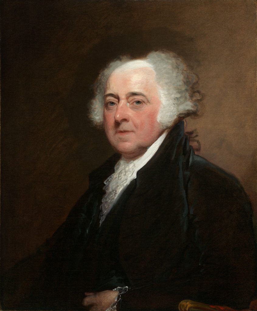 Bức chân dung của tổng thống John Adams của họa sĩ Gilbert Stuart vẽ khoảng năm 1800 – 1815. Tranh sơn dầu trên vải canvas; Kích thước: 29 inch x 24 inch. Phòng trưng bày nghệ thuật quốc gia, Hoa Thịnh Đốn. (Ảnh: Tài liệu công cộng)