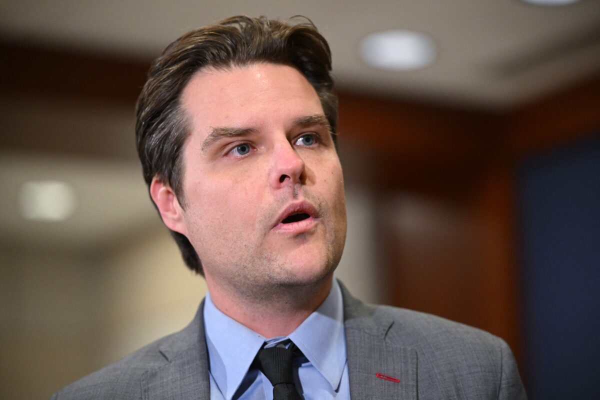 Dân biểu Matt Gaetz (Cộng Hòa-Florida) nói chuyện với các phóng viên ở Hoa Thịnh Đốn vào ngày 15/11/2022. (Ảnh: Mandel Ngan/AFP qua Getty Images)