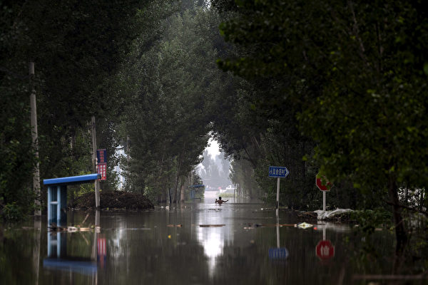 Hiện trường lũ lụt ở Trác Châu, tỉnh Hà Bắc, hôm 03/08/2023.  (Ảnh: Kevin Frayer/Getty Images)