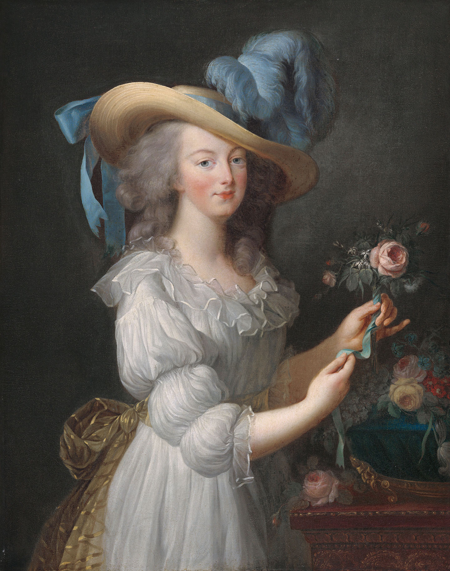 Bức tranh “Marie Antoinette in a Chemise Dress” (Nữ hoàng Marie Antoinette trong chiếc váy chemise) của một họa sĩ ẩn danh thực hiện sau năm 1783, sau họa sĩ Élisabeth-Louise Vigée Le Brun. Tranh sơn dầu trên vải canvas. Bộ sưu tập Timken, Phòng trưng bày Nghệ thuật Quốc gia, Hoa Thịnh Đốn. (Ảnh: Tài liệu công cộng)