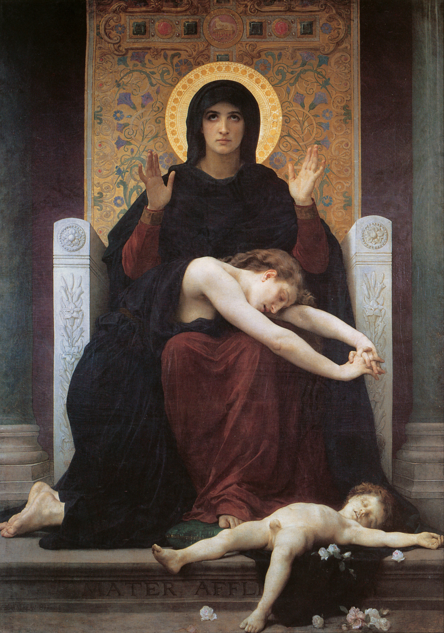 Tác phẩm “The Virgin of Consolation”, năm 1875, vẽ bởi họa sĩ William Adolphe Bouguereau. Tranh sơn dầu trên vải canvas. Bảo tàng Mỹ thuật Strasbourg, Pháp quốc. (Ảnh: Tài liệu công cộng)