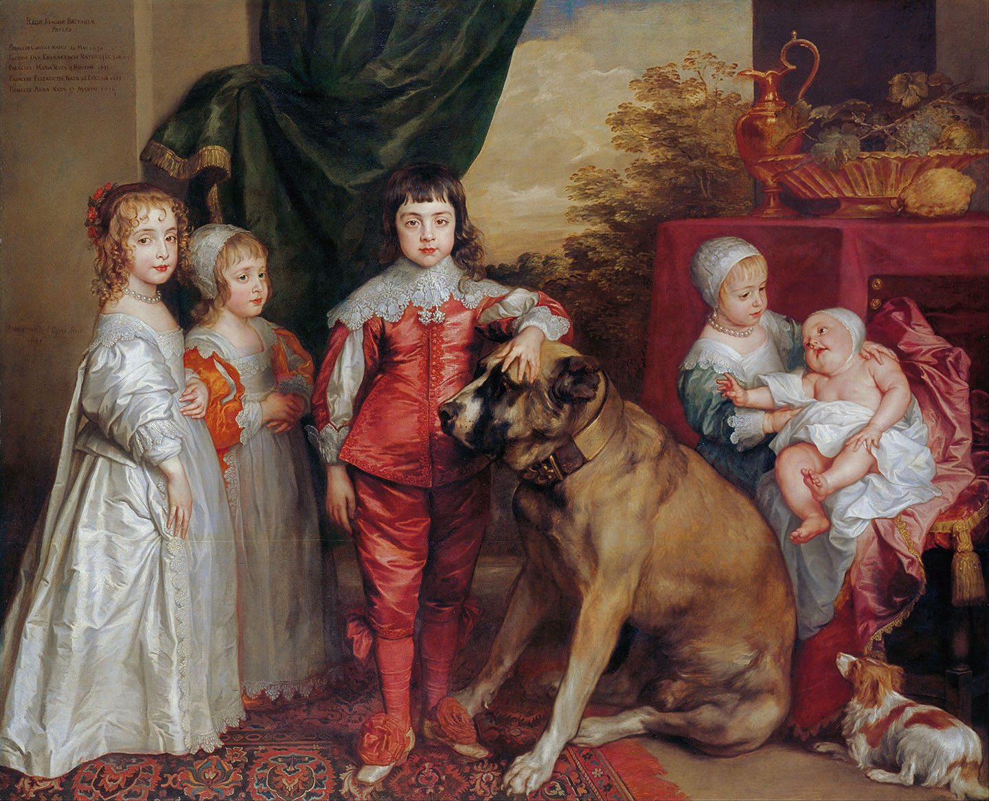 Tác phẩm “The Five Eldest Children of Charles I” (Năm người con lớn của Vua Charles Đệ nhất) của danh họa Anthony van Dyck, vẽ năm 1637. Tranh sơn dầu trên vải canvas, kích thước: 64,2 inch x 78,2 inch. Bộ sưu tập Hoàng gia, Vương quốc Anh. (Ảnh: Tài liệu công cộng)