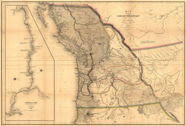 Bản đồ lãnh thổ Oregon năm 1841 trích từ cuốn “Narrative of the United States Exploring Expedition” (Tường Thuật Về Chuyến Thám Hiểm Khám Phá Của Hoa Kỳ) (Ảnh: Tài liệu công cộng)