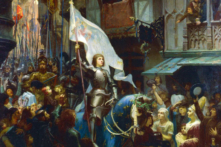 Bức tranh “Entree de Jeanne d’Arc à Orléans” (Thánh Jeanne xứ d’Arc tiến vào Orléans) của họa sĩ Jean-Jacques Scherrer, vẽ năm 1887. (Ảnh: Tài liệu công cộng)
