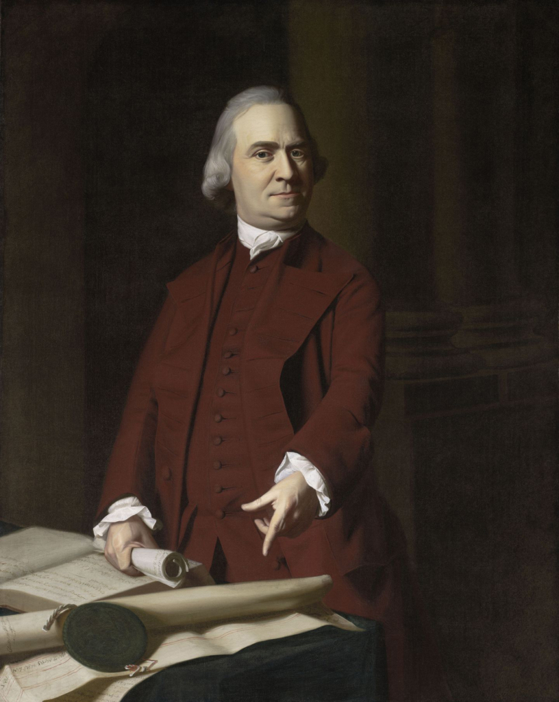 Chân dung ngài Samuel Adams của họa sĩ John Singleton Copley vẽ khoảng năm 1772. Tranh sơn dầu trên vải; Kích thước: 49.5 inchx39.5 inch. Bảo tàng Mỹ thuật Boston. (Ảnh: Tài liệu công cộng)