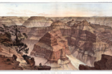 Bức tranh toàn cảnh nhìn từ Point Sublime, tranh minh họa hẻm núi Grand Canyon do họa sĩ William Henry Holmes vẽ năm 1882. Được phát hành trong cuốn sách “The Tertiary History of the Grand Cañon District” (Lịch Sử Địa Lý Khu Vực Grand Cañon), trang XV, năm 1882 của tác giả Clarence E. Dutton. (Ảnh: Tài liệu công cộng)