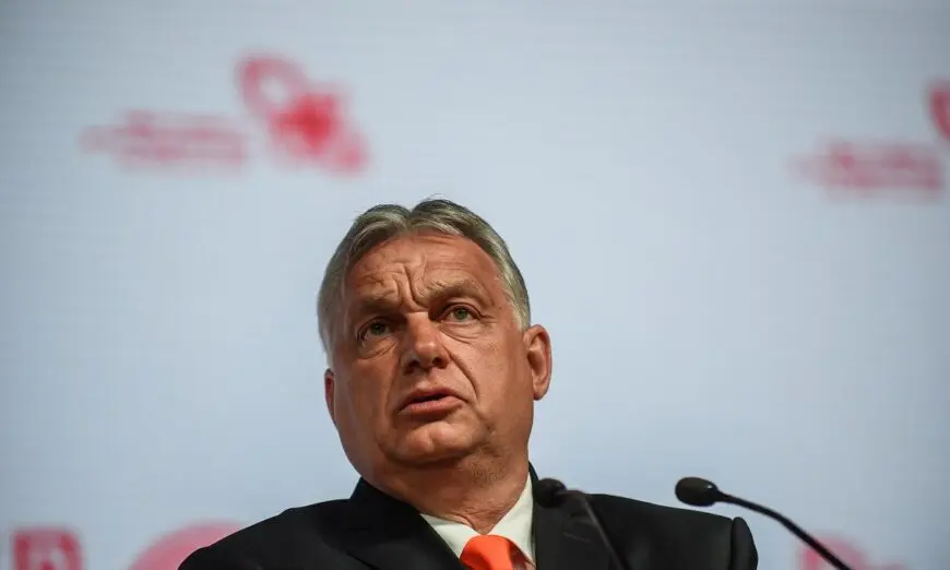 Ông Viktor Orbán, Thủ tướng Hungary, nói tại cuộc họp báo trong một cuộc họp Nguyên thủ quốc gia của nhóm Visegrad tại Trung tâm Đại hội Quốc tế ở Katowice, Ba Lan, vào ngày 30/06/2021. (Ảnh: Omar Marques/Getty Images)