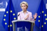 Chủ tịch Ủy ban Châu Âu Ursula von der Leyen tổ chức họp báo về năng lượng tại trụ sở chính của EU ở Brussels hôm 07/09/2022. (Ảnh: Kenzo Tribouillard/AFP qua Getty Images)