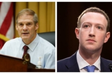 Chủ tịch Ủy ban Tư pháp Hạ viện, Dân biểu Jim Jordan (Cộng Hòa-Ohio) và Tổng giám đốc Meta Mark Zuckerberg trong một bức ảnh tư liệu. (Ảnh: Madalina Vasiliu/The Epoch Times; Samira Bouaou/The Epoch Times)