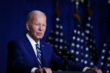 Tổng thống Joe Biden trình bày diễn văn đánh dấu kỷ niệm một năm ngày ông ký ban hành Đạo luật Hứa hẹn Giải quyết Toàn diện về Chất độc (PACT) tại Bệnh viện Cựu chiến binh George E. Wahlen ở thành phố Salt Lake, Utah, hôm 10/08/2023. (Ảnh: Madalina Vasiliu/The Epoch Times)