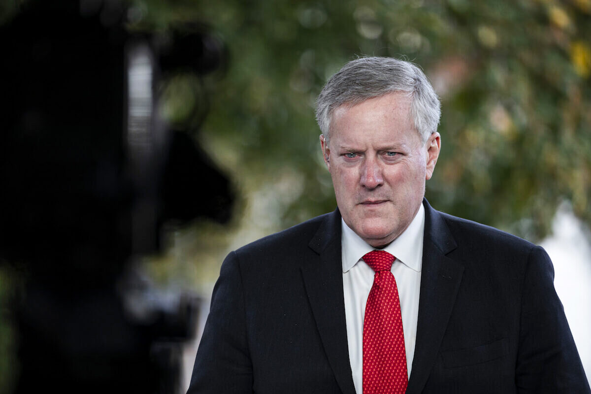 Chánh văn phòng Tòa Bạch Ốc đương thời Mark Meadows tại Tòa Bạch Ốc ở Hoa Thịnh Đốn vào ngày 21/10/2020. (Ảnh: Tasos Katopodis/Getty Images)