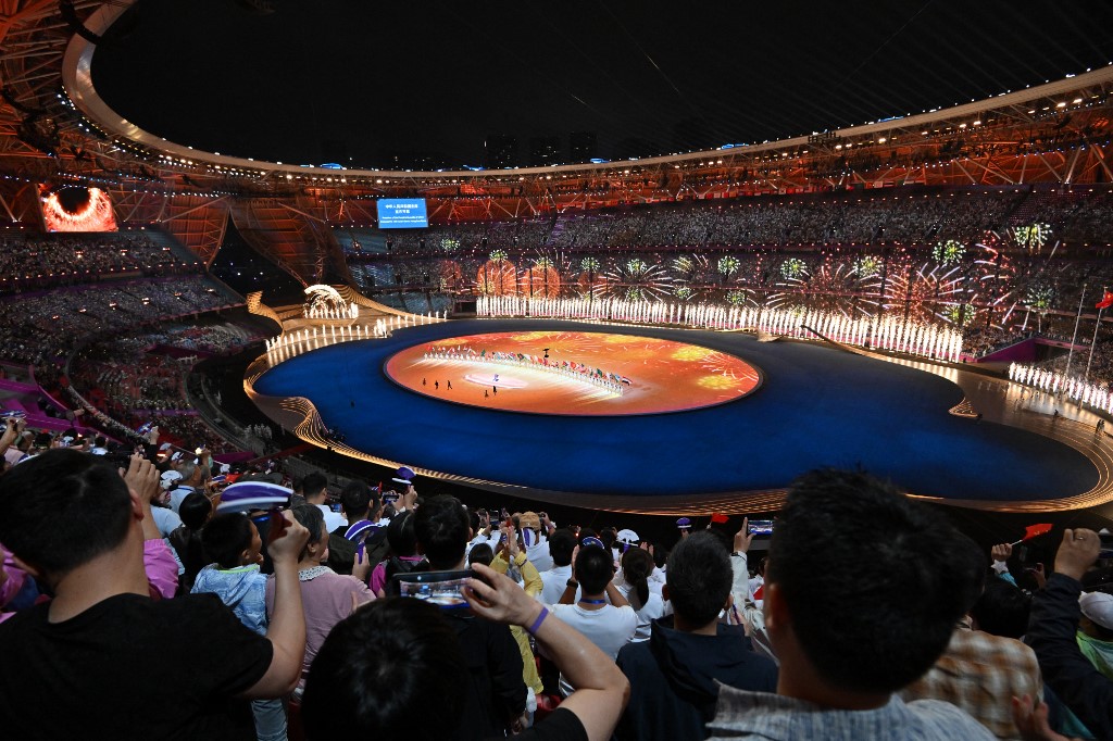 Lễ khai mạc Á vận hội lần thứ 19 đã được tổ chức tại Hàng Châu. (Ảnh: Jung Yeon-je/AFP)
