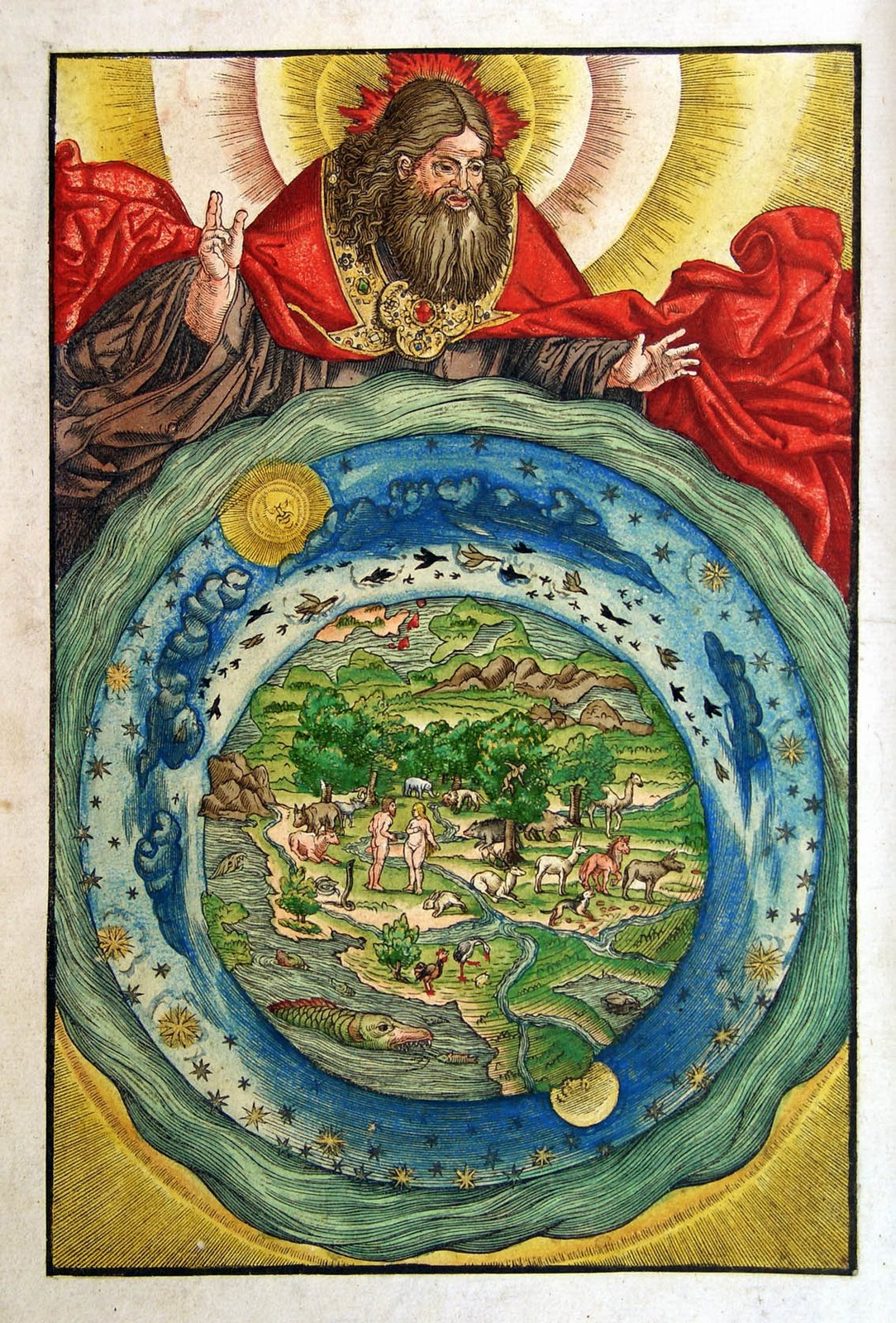 Tác phẩm “The Creation,” (Sự Sáng Tạo) của họa sĩ Lucas Cranach vẽ năm 1534, từ bản dịch Kinh Thánh năm 1534 của nhà thần học Martin Luther. (Ảnh: Tài liệu công cộng)