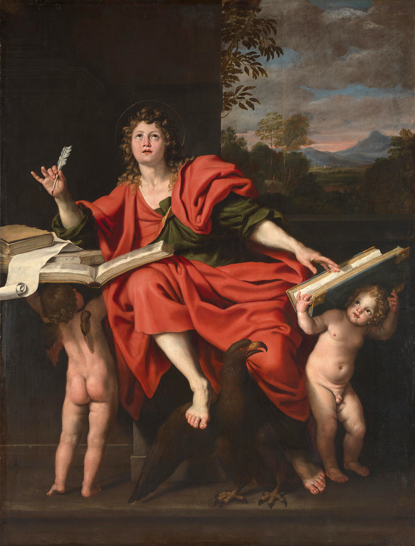 Có một trường hợp lập luận rất mạnh mẽ rằng Sách Khải Huyền là một bài thơ. Bức tranh “Saint John the Evangelist” (Phúc âm của Thánh John), do họa sĩ Domenichino vẽ khoảng giữa năm 1624–1629. Phòng trưng bày Quốc gia, London. (Ảnh: Tài liệu công cộng)