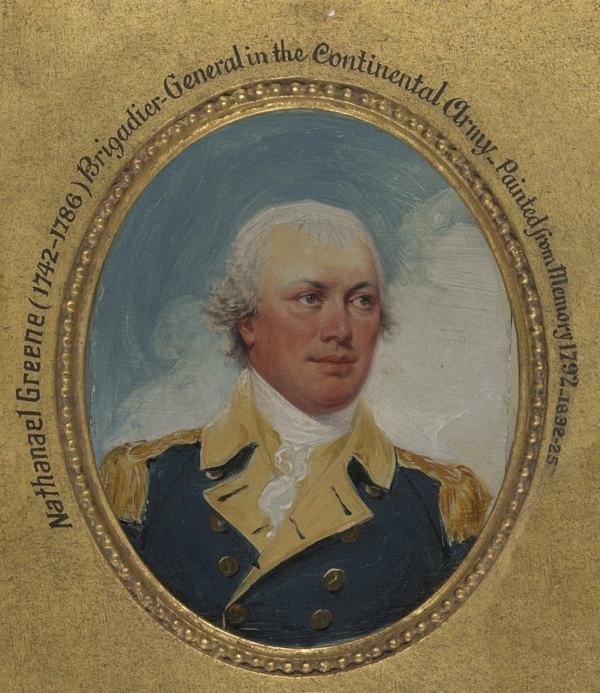 Bức chân dung ngài “Nathanael Greene,” vị tướng trong Chiến tranh Cách mạng Mỹ, do họa sĩ Connecticut John Trumbull (1756–1843) vẽ. Tranh sơn dầu trên gỗ. Ảnh đăng dưới sự cho phép của Bộ sưu tập Trumbull, Viện Bảo tàng Nghệ thuật Đại học Yale. (Ảnh: Tài liệu công cộng)