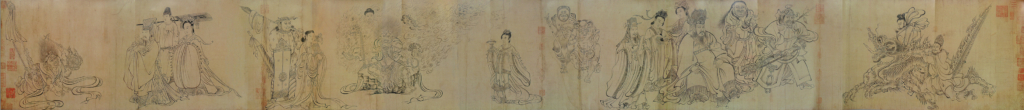 Toàn bộ bức tranh cuộn được cho là của Ngô Đạo Tử, giữa những năm 680–740. (Ảnh: Tài liệu công cộng)