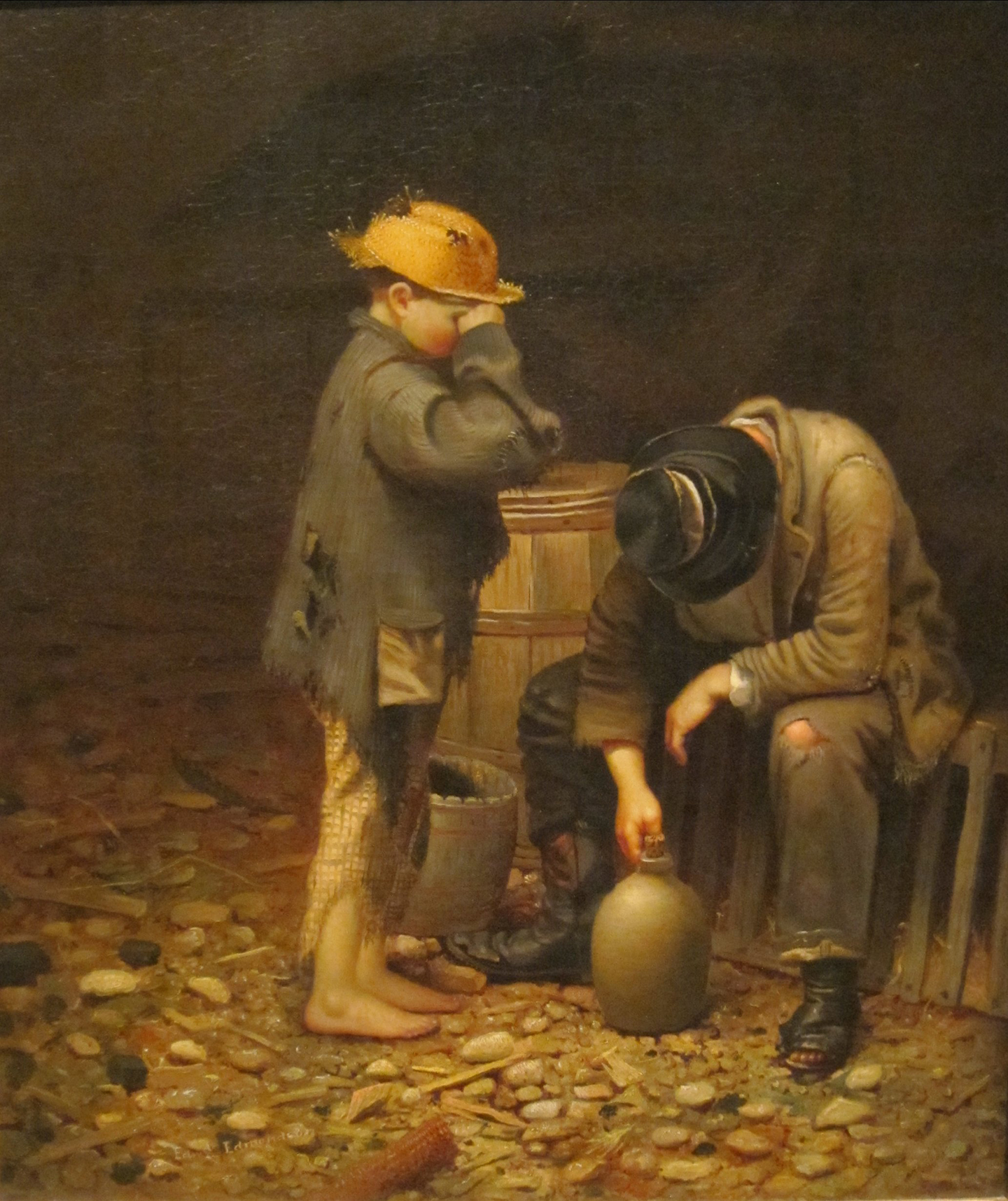 Tác phẩm “Temperance Lecture” (Bài Học Về Sự Điều Độ) của họa sĩ Edward Edmondson, Jr vẽ năm 1861. Tranh sơn dầu trên vải canvas. Viện Nghệ thuật Dayton, tiểu bang Ohio. (Ảnh: Tài liệu công cộng)