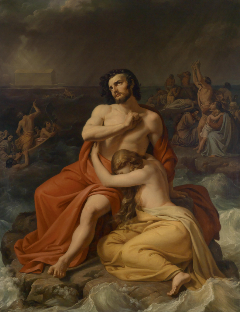 Tác phẩm “The Flood” (Trận đại hồng thủy) của họa sĩ Johann Friedrich Matthai, vẽ vào thế kỷ 19. Tranh sơn dầu trên vải canvas. (Ảnh: Tài liệu công cộng)