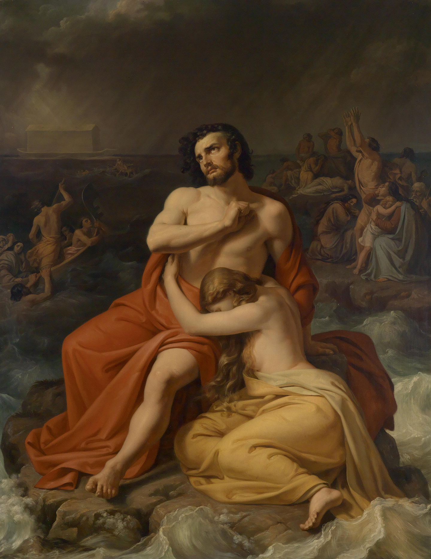 Tác phẩm “The Flood” (Trận đại hồng thủy) của họa sĩ Johann Friedrich Matthai, vẽ vào thế kỷ 19. Tranh sơn dầu trên vải canvas. (Ảnh: Tài liệu công cộng)