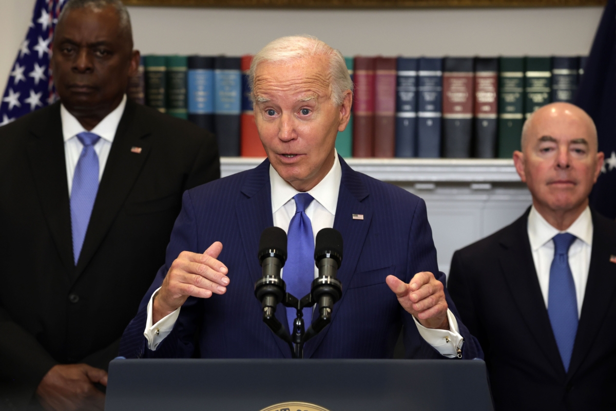 Tổng thống Joe Biden nói chuyện tại Hoa Thịnh Đốn, hôm 30/08/2023. (Ảnh: Alex Wong/Getty Images)