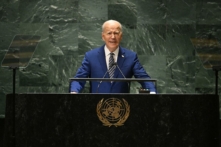 Tổng thống Hoa Kỳ Joe Biden đọc bài diễn văn tại phiên họp lần thứ 78 của Đại hội đồng Liên Hiệp Quốc tại trụ sở Liên Hiệp Quốc ở New York hôm 19/09/2023. (Ảnh: Timothy A. Clary/AFP qua Getty Images)