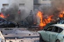 Tổ chức khủng bố Hamas tấn công thành phố Ashkelon ở phía nam Israel hôm 07/10. (Ảnh: AHMAD GHARBLI/AFP)