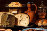 Bà Clara Peeters là một họa sĩ nổi danh ở Hà Lan vào thế kỷ 17, được biết đến với những bức tranh tĩnh vật. Tác phẩm “Still Life With Cheeses, Almonds and Pretzels” (Tranh tĩnh vật với phô mai, hạnh nhân và bánh pretzel) của nữ họa sĩ Clara Peeters, vẽ khoảng năm 1615. Tranh sơn dầu trên bảng gỗ sồi. Kích thước: 13.6 inch x 19.5 inch. Bảo tàng Nghệ thuật Maurice House ở The Hague, Amsterdam. (Ảnh: Tài liệu công cộng)