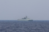Một tàu hải quân Trung Quốc được nhìn thấy đang đi trên Biển Đông hôm 04/10/2023. (Ảnh: Adrian Portugal/File Photo/Reuters)