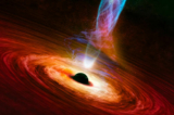 Hình ảnh giả tưởng về đĩa bồi tụ và chùm sáng vật chất của lỗ đen. (Ảnh: Shutterstock)