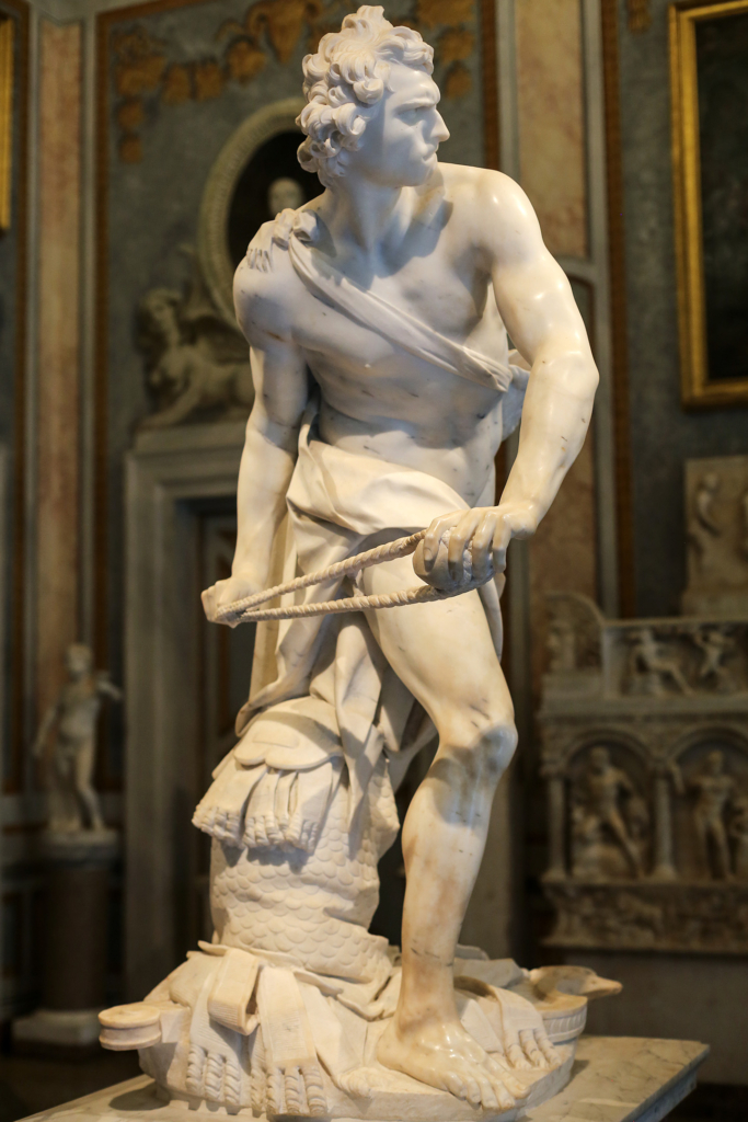 Bức tượng “David,” do điêu khắc gia Gian Lorenzo Bernini tạc giữa năm 1623 và năm 1624, Đá cẩm thạch; Cao: 66.9 inch (~1.7m). Phòng trưng bày Borghese, nước Ý. (Ảnh: wjarek/Shutterstock)