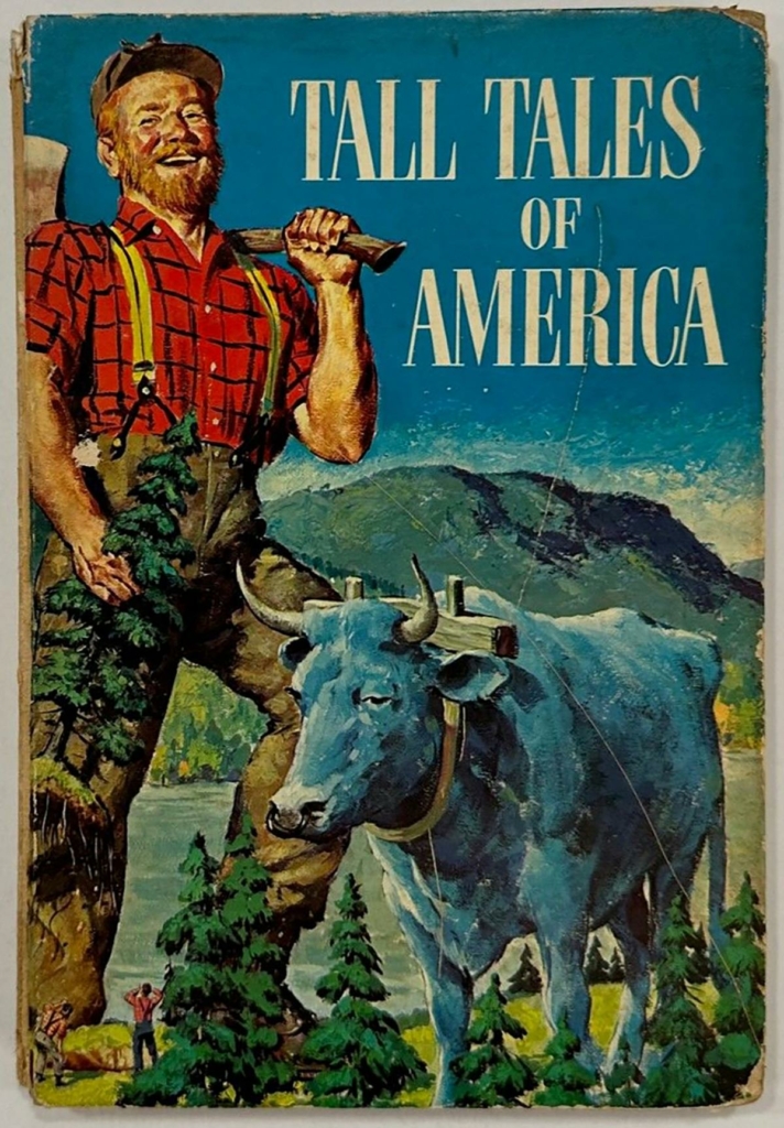 Trang bìa cuốn sách “Những Câu Chuyện Cổ Tích của Mỹ quốc” (Tall Tales of America), năm 1958, tranh minh họa của Al Schmidt. (Ảnh: Guild Press, Inc.)