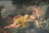 Bức tranh “Narcissus Changed Into a Flower” (Chàng Narcissus hóa thành một bông hoa), khoảng năm 1771, của họa sĩ Nicolas-Bernard Lépicié. Sơn dầu trên vải canvas. Cung điện Versailles, Pháp quốc. (Ảnh: Tài liệu công cộng)