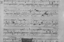 Trang đầu tiên trong Khúc Dạo đầu số 15 (Prelude No. 15) mang tên “Giọt mưa” do Chopin viết. (Ảnh: Tài liệu công cộng)
