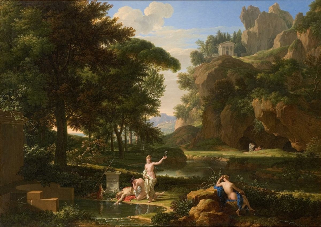 Bức tranh “The Death of Narcissus” (Cái chết của chàng Narcissus) của họa sĩ François-Xavier Fabre vẽ năm 1814. Sơn dầu trên vải canvas. Phòng trưng bày Quốc gia Úc, Canberra. (Ảnh: Tài liệu công cộng)