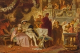 Bức tranh “Henry VIII With Anne Boleyn at Cardinal Wolsey’s Ball” (Vua Henry VIII cùng Anne Boleyn trong buổi vũ hội của Hồng Y Wolsey), khoảng năm 1872, của họa sĩ Karl Theodor von Piloty. Sơn dầu trên vải canvas. (Ảnh: PD-Art)