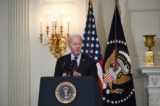 Tổng thống Joe Biden trình bày về việc bảo vệ an ninh hưu trí, tại Phòng Quốc Yến của Tòa Bạch Ốc ở Hoa Thịnh Đốn hôm 31/10/2023. (Ảnh: Andrew Caballero-Reynolds/AFP qua Getty Images)