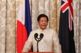 Tổng thống Philippines Ferdinand Marcos Jr. trình bày trong thông cáo báo chí chung với Thủ tướng Úc Anthony Albanese tại Phủ Tổng thống Malacanang ở Manila, Philippines, hôm 08/09/2023. (Ảnh: Earvin Perias/Pool qua Reuters/File Photo)
