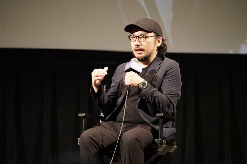 Anh Giản Quân Tấn, đạo diễn của bộ phim “In Broad Daylight” tham dự Liên hoan phim Á Châu tại New York lần thứ 22 để trò chuyện sau buổi công chiếu hồi tháng 07/2023. (Ảnh: Jenny Zeng/The Epoch Times)