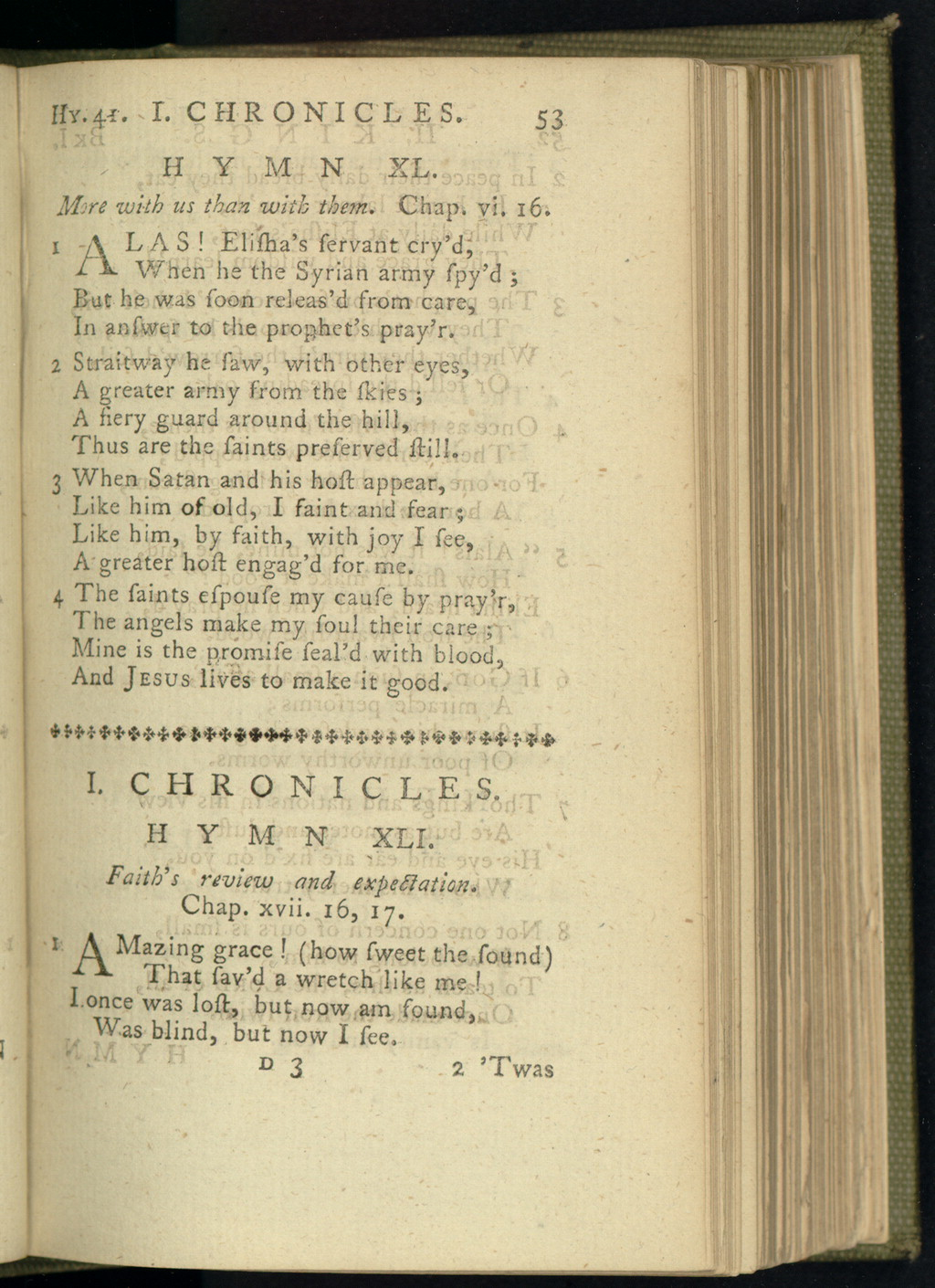 “Ân điển diệu kỳ” trong cuốn “Olney Hymns: In Three Books,” 1779, của các tác giả John Newton và William Cowper. Thư viện của Quốc hội. (Ảnh: Tài liệu công cộng)
