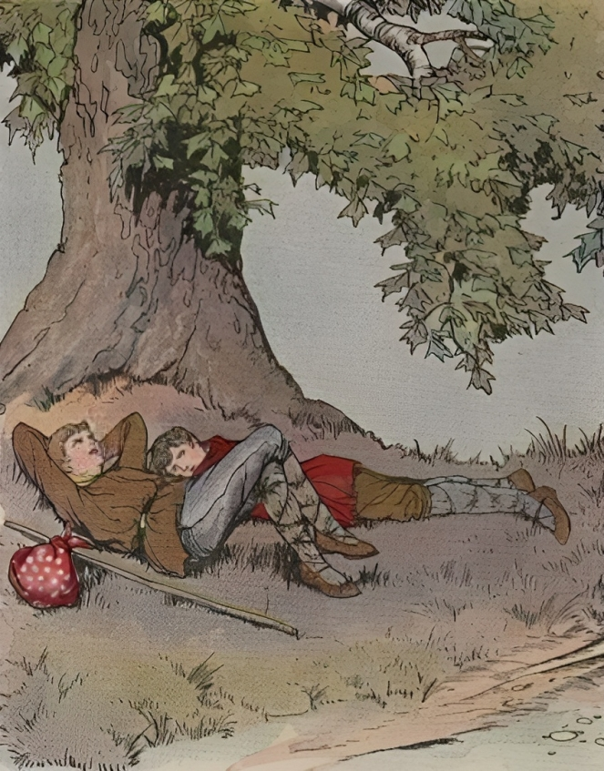 “Cây Tiêu Huyền,” tranh minh họa của Milo Winter từ quyển sách “Truyện ngụ ngôn Aesop cho trẻ em”, 1919. (Ảnh: Tài liệu công cộng – Hoa Kỳ)