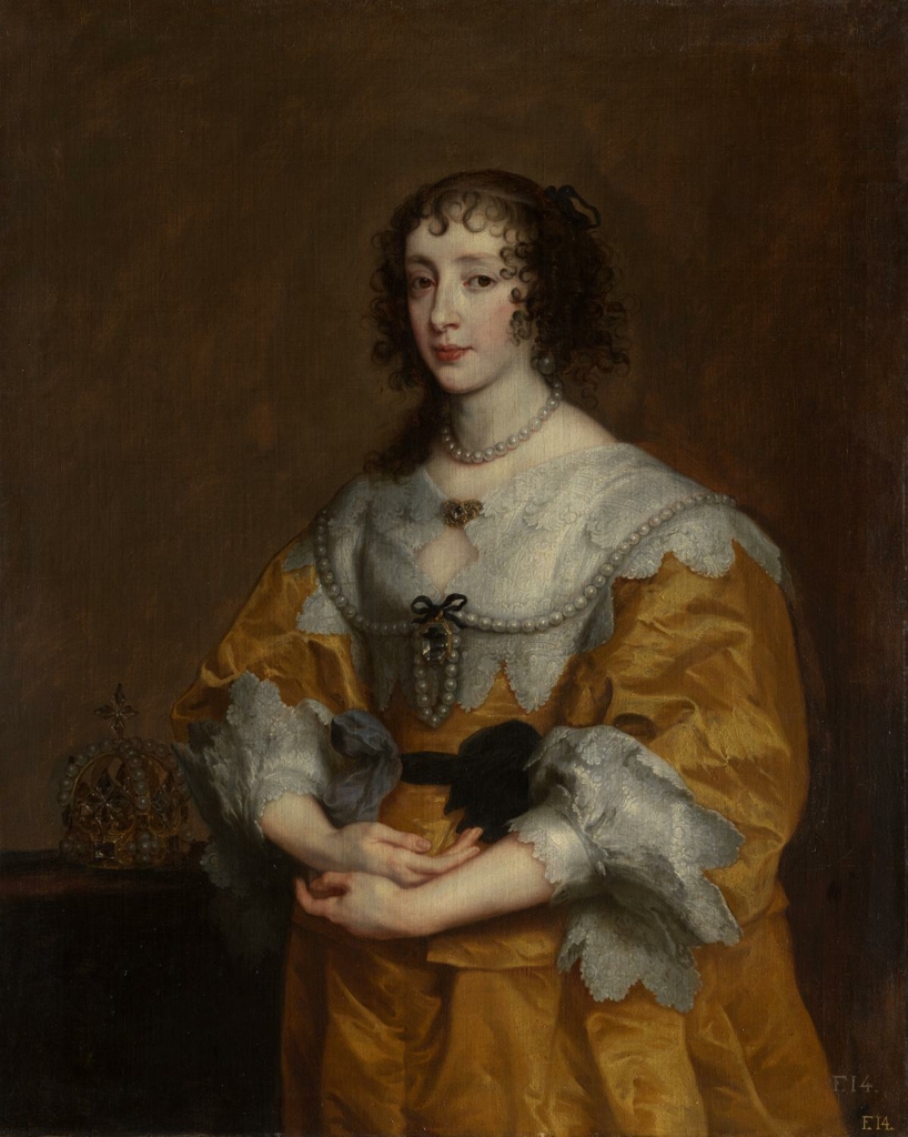 Bức tranh “Queen Henrietta Maria” (Hoàng hậu Henrietta Maria) của họa sĩ Anthony van Dyck, năm 1636. Sơn dầu trên vải canvas; 41 5/8 inch x 33 1/4 inch (~ 106 cm x 84 cm). Bảo tàng Nghệ thuật Metropolitan, thành phố New York. (Ảnh: Tài liệu công cộng)