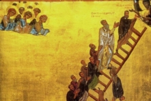 Trên mỗi bậc thang dẫn đến sự cứu rỗi, chỉ có người sùng đạo mới có thể chiến thắng những cám dỗ trần thế. Trong chi tiết này của tác phẩm “The Ladder of Divine Ascent” (Chiếc Thang Thăng Thiên), Thiên Chúa chào đón một tu sĩ ở bậc trên cùng của chiếc thang dẫn lên thiên đàng.