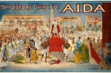 Bích chương cho vở kịch “Aida” do nhà soạn nhạc Giuseppi Verdi sáng tác năm 1908 ở Cleveland, thể hiện khung cảnh khải hoàn trong Màn 2, Cảnh 2. (Ảnh: Tài liệu công cộng)