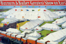 Bích chương đoàn xiếc “Barnum & Bailey Greatest Show on Earth” (Buổi biểu diễn vĩ đại nhất trái đất của Barnum & Bailey), khoảng năm 1899. (Ảnh: Tài liệu công cộng)