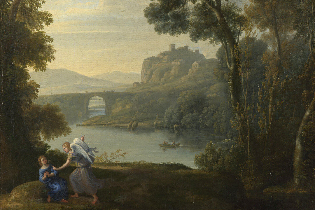 Một phần bức tranh “Landscape With Hagar and the Angel” (Phong Cảnh có Nàng Hagar và Thiên Sứ), năm 1646 của họa sĩ Claude Lorrain. Phòng trưng bày Quốc gia, London. (Ảnh: Tài liệu công cộng)