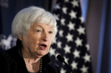 Bộ trưởng Ngân khố Hoa Kỳ Janet Yellen nói chuyện tại một sự kiện của Viện Chính sách Xã hội Châu Á tại khách sạn Mayflower ở Hoa Thịnh Đốn hôm 02/11/2023. (Ảnh: Drew Angerer/Getty Images)