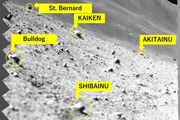 Hôm thứ Năm (25/01), Cơ quan Nghiên cứu và Phát triển Hàng không Vũ trụ Nhật Bản (JAXA) cho biết, tàu đổ bộ Mặt trăng cỡ nhỏ SLIM đã hạ cánh “chính xác.” Ảnh chụp từ tài liệu do JAXA công bố cho thấy, những tảng đá đơn sắc dường như ghép liền với nhau trên bề mặt Mặt Trăng khi được chụp theo nhiều dải sóng. (Ảnh: Handout/various sources/AFP)