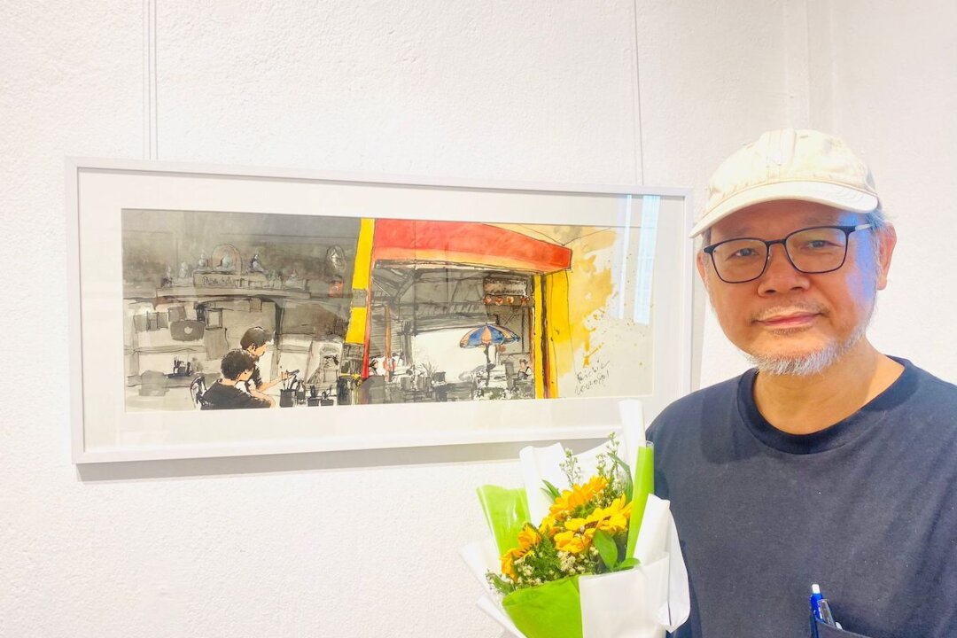 Họa sĩ ký họa Richie Cheung người Hồng Kông mới chuyển đến Thái Lan, tuy nhiên niềm đam mê hội họa của ông vẫn không hề phai nhạt đi. (Ảnh: Được đăng dưới sự cho phép của ông Richie Cheung)