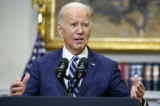 Tổng thống Joe Biden đưa ra nhận xét về sự qua đời của ông Alexei Navalny, từ Phòng Roosevelt của Tòa Bạch Ốc, hôm 16/02/2024. (Ảnh: Anna Moneymaker/Getty Images)